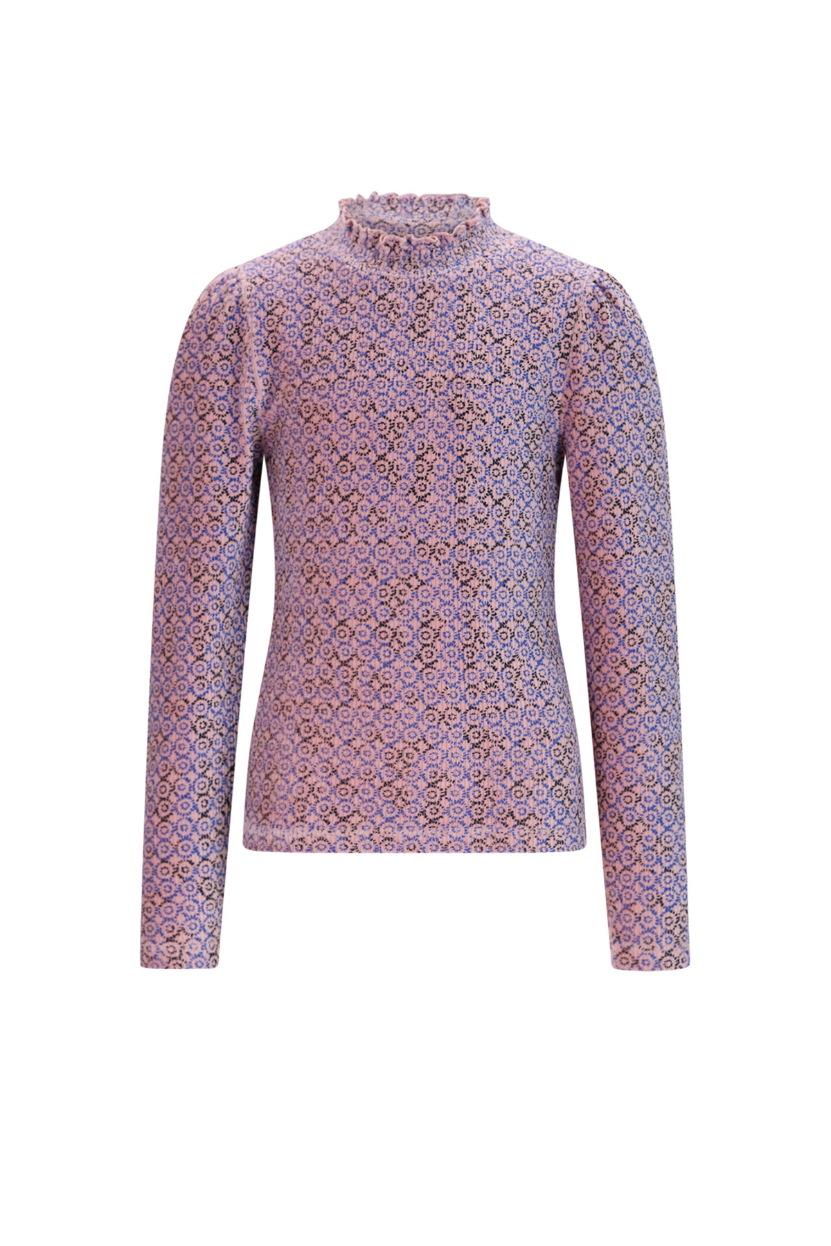 NoNo winter jersey t-shirt meisjes - blauw - Koss - AOP, rib afbeelding