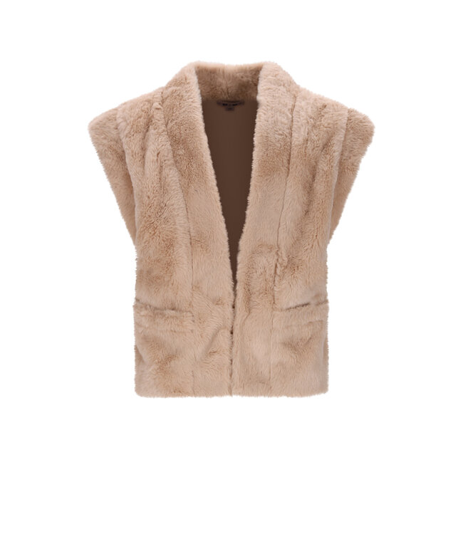 NoNo winter gilet meisjes - zand - Kila - fur