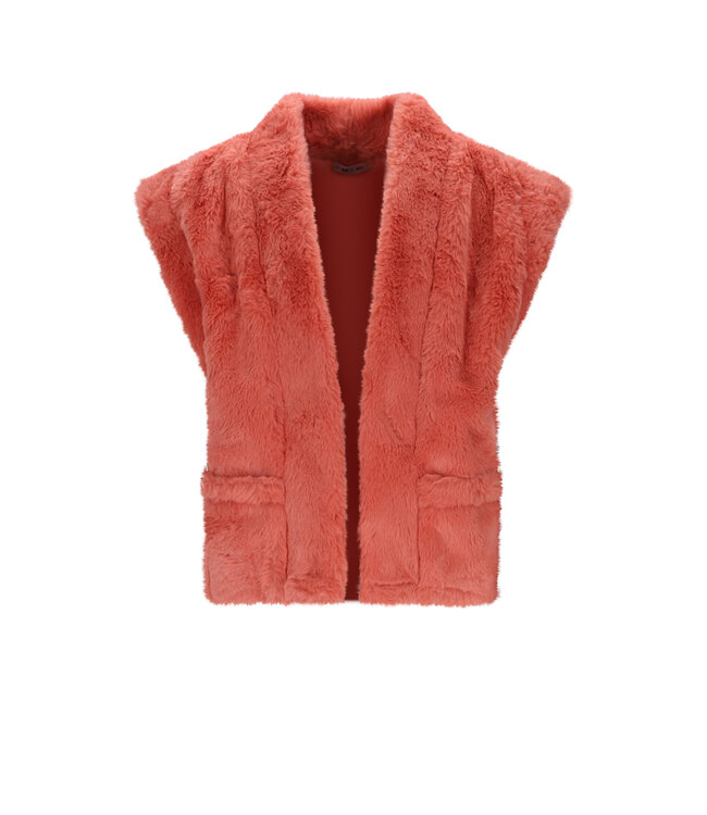NoNo winter gilet meisjes - roze - Kila - bont