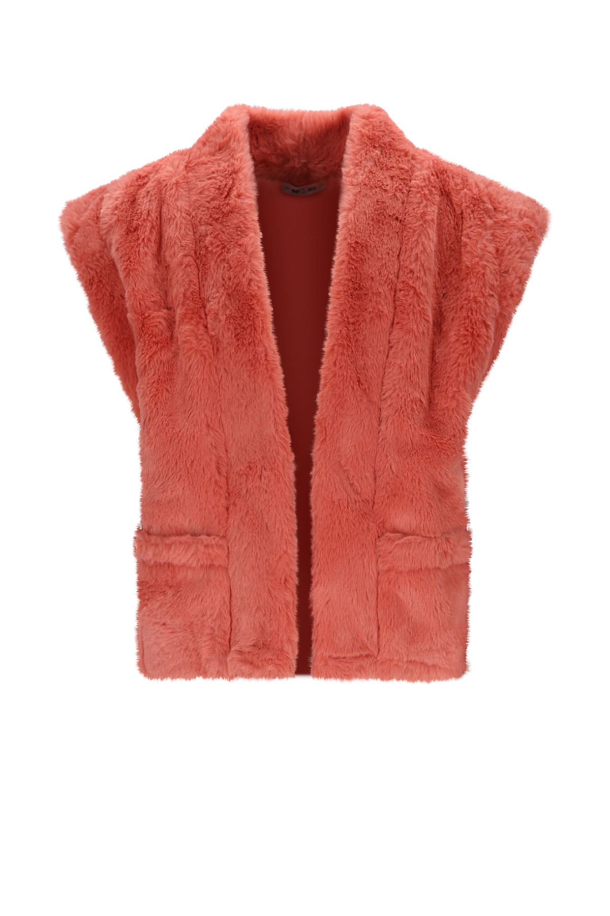 NoNo winter gilet meisjes - roze - Kila - bont afbeelding