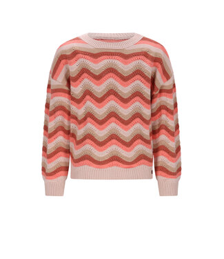 NoNo winter sweater meisjes - roze - Kessy - waivy patroon