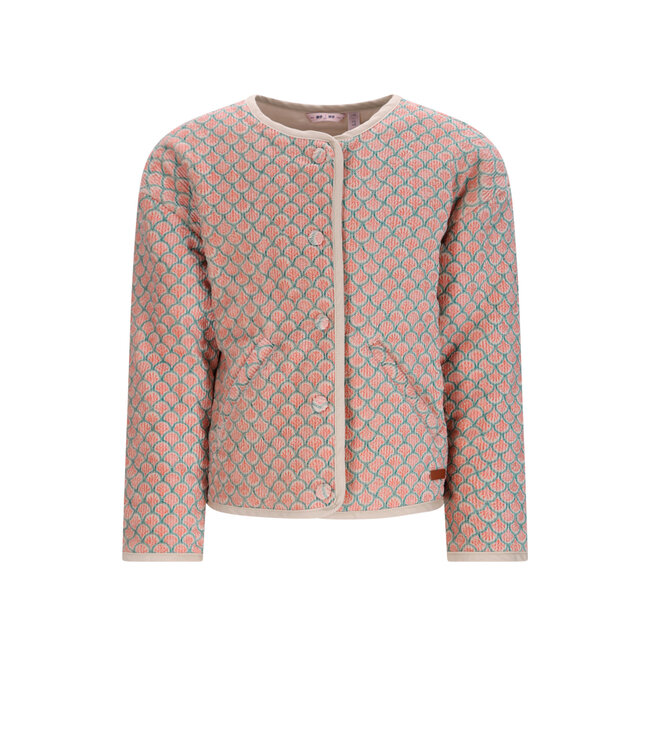 NoNo winter velvet jas meisjes - groen - Dimo -  AOP rib