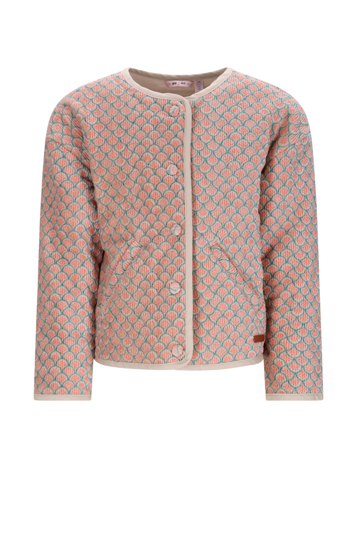 NoNo winter velvet jas meisjes - groen - Dimo - AOP rib afbeelding