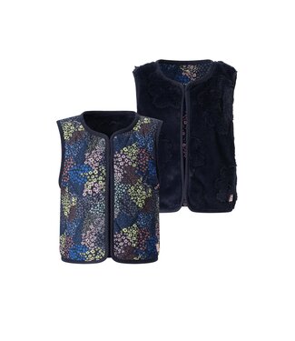 NoNo winter gilet meisjes - navy blauw - Katya - omkeerbaar