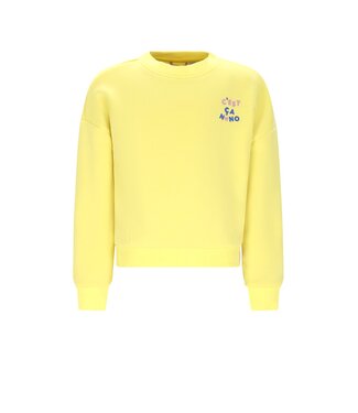 NoNo winter sweater meisjes - geel - Konono - furry, print