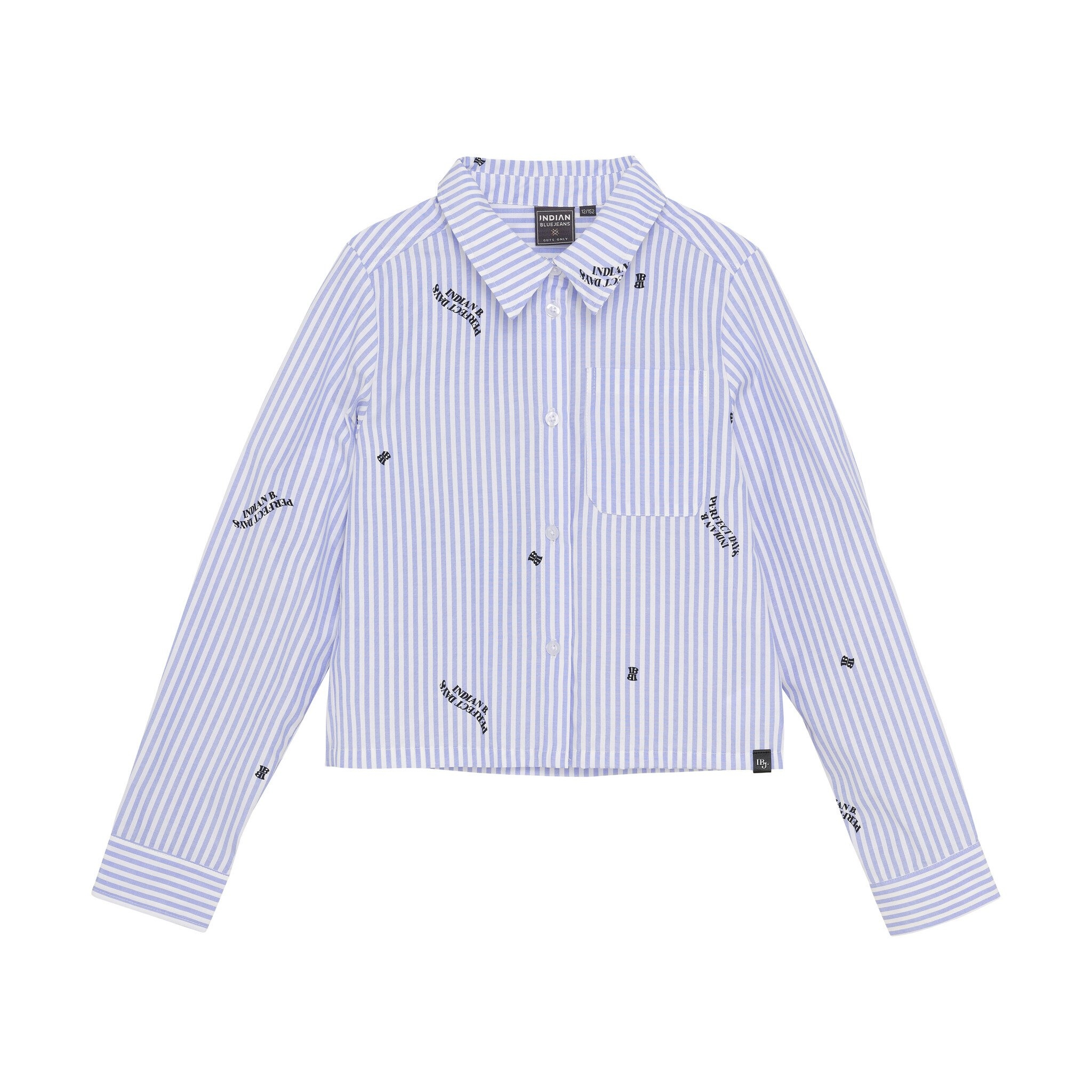 Indian Blue Jeans Winter t-shirt meisjes - blauw - cropped/strepen afbeelding