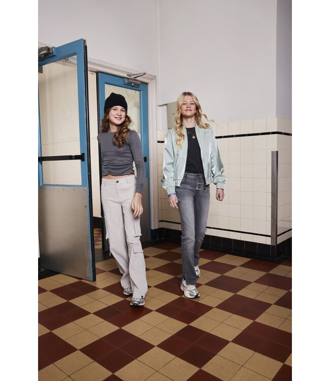 Indian Blue Jeans Winter t-shirt meisjes - grijs - longsleeve/strepen/Lurex