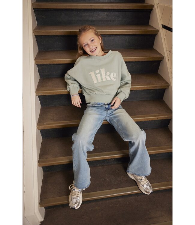 Indian Blue Jeans Winter sweater meisjes - groen - Satijn