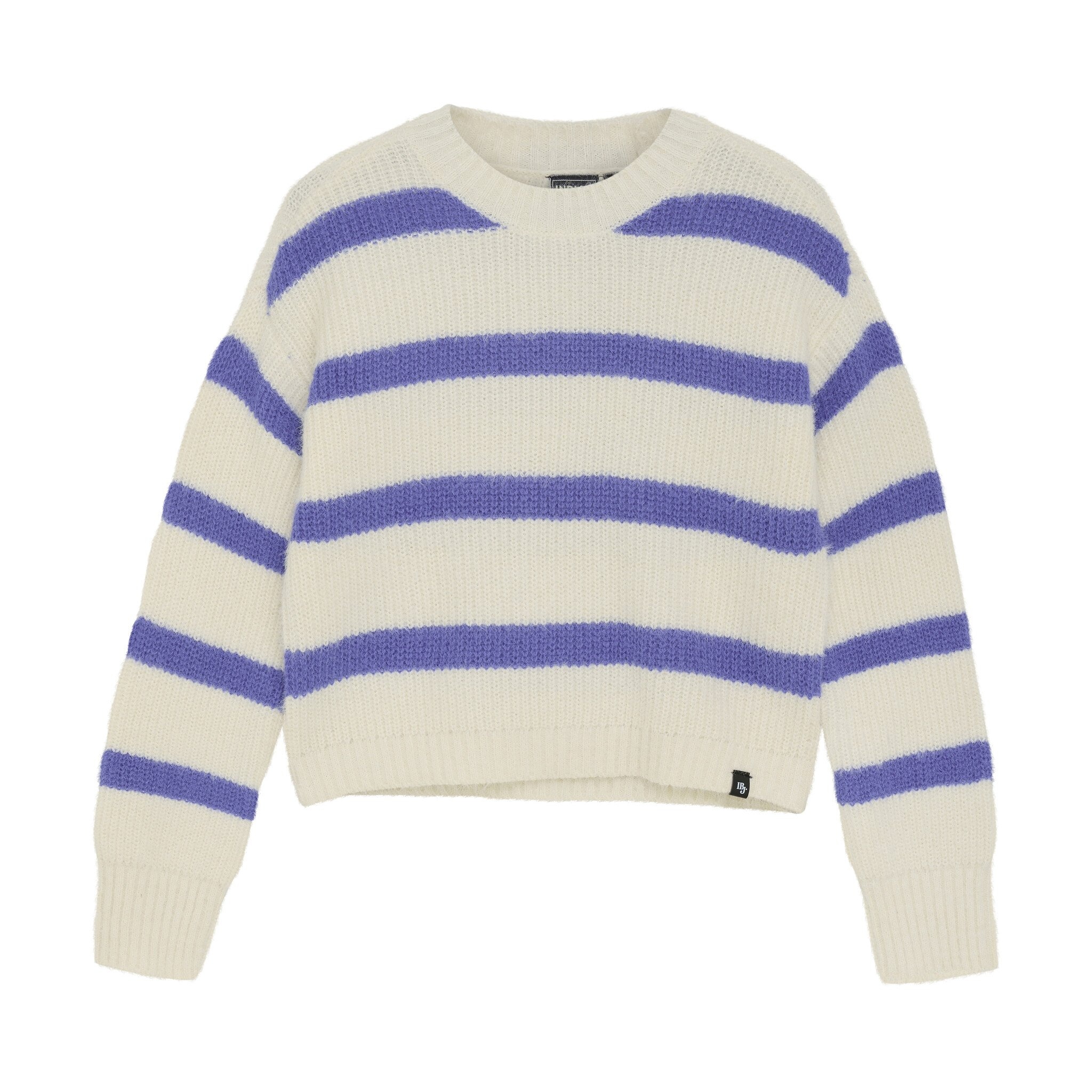 Indian Blue Jeans Winter sweater meisjes - wit - fuzzy/strepen afbeelding