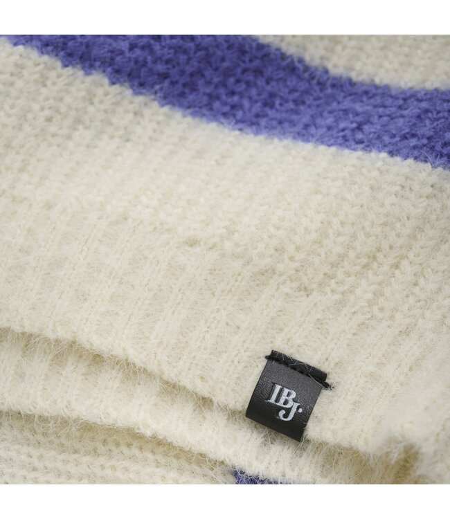 Indian Blue Jeans Winter sweater meisjes - wit - fuzzy/strepen