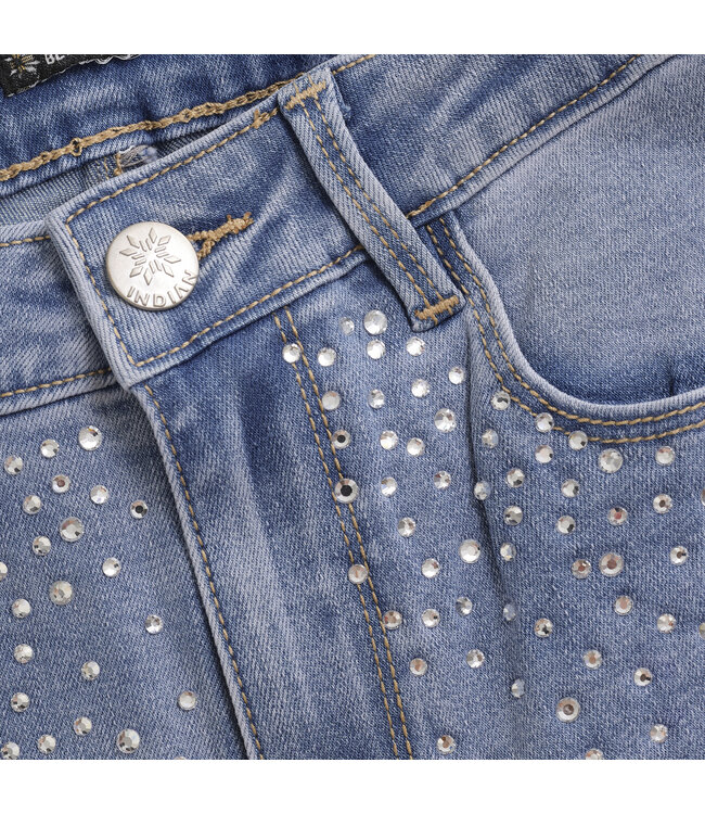Indian Blue Jeans Winter jeansbroek meisjes - blauw - straight fit/studs