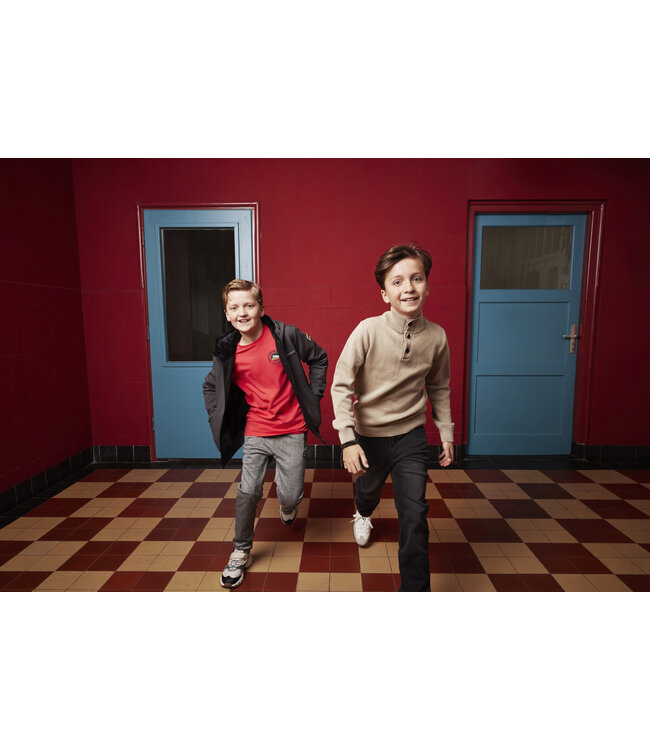 Indian Blue Jeans Winter joggingbroek jongens - grijs - geruit/zak met rits