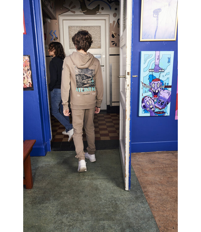 Indian Blue Jeans Winter hoodie jongens - bruin - backprint