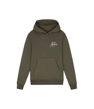 Malelions winter hoodie jongens - groen/beige - signature, gestreept