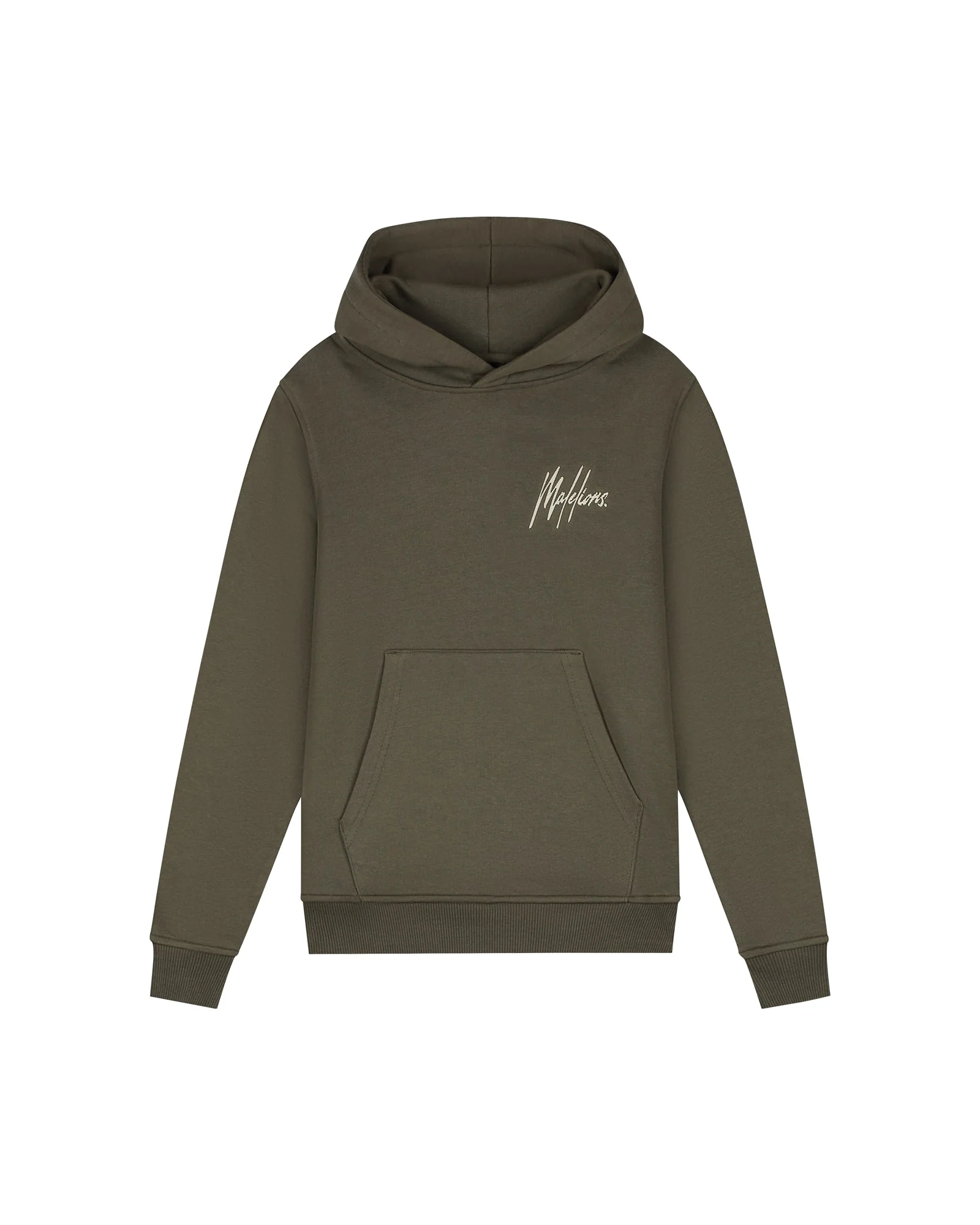 Malelions winter hoodie jongens - groen/beige - signature, gestreept afbeelding