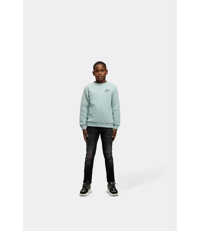 Malelions winter sweater jongens - blauw/grijs - signature, gestreept