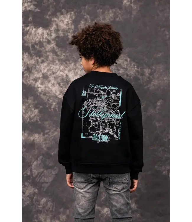 Malelions winter sweater jongens - zwart - hollywood map