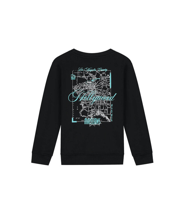 Malelions winter sweater jongens - zwart - hollywood map
