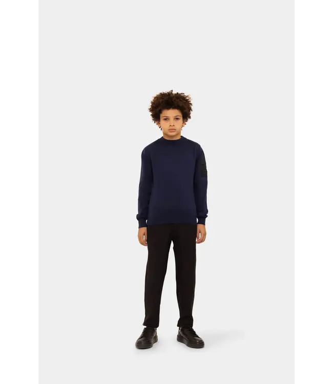 Malelions winter sweater jongens - navy blauw - gebreid, zak