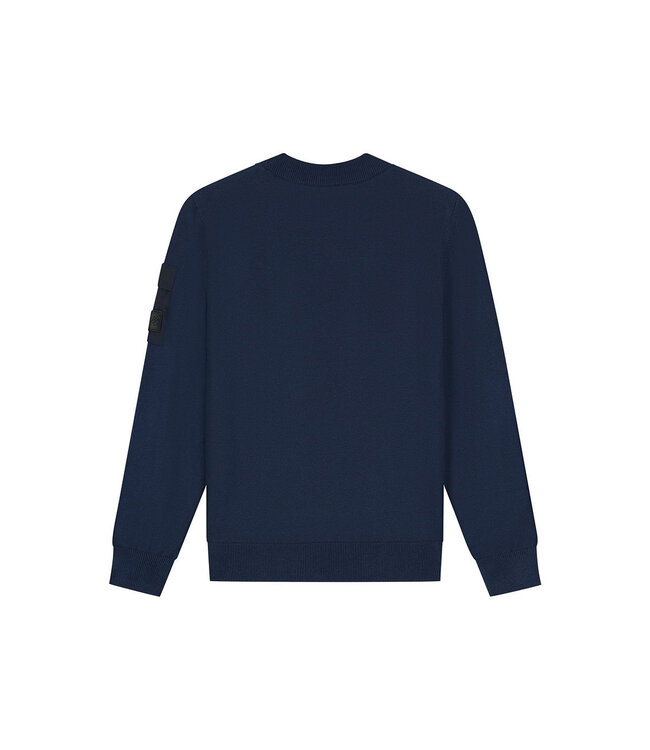 Malelions winter sweater jongens - navy blauw - gebreid, zak