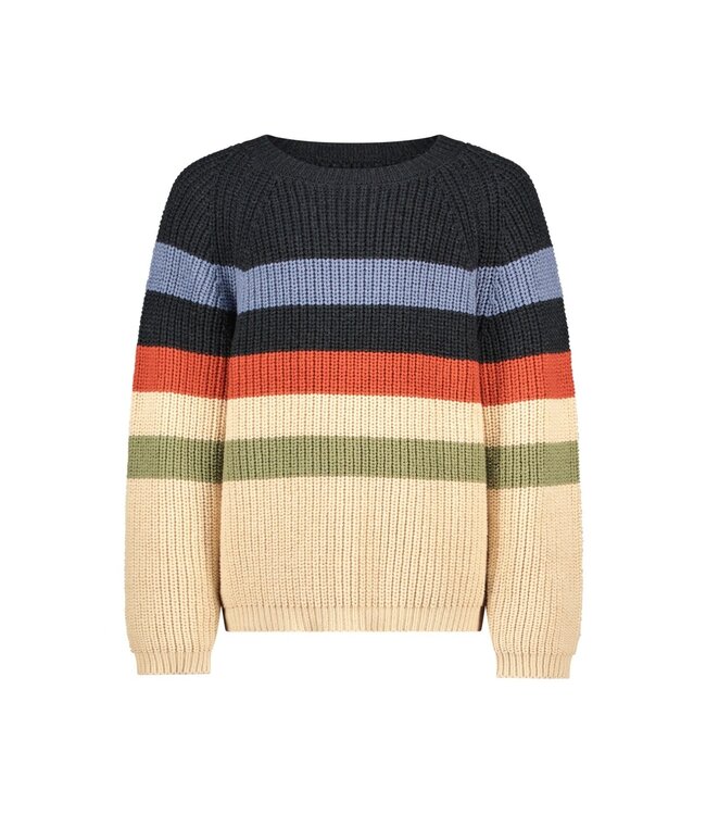 Like Flo winter sweater jongens - beige - Donin - gestreept - gebreid