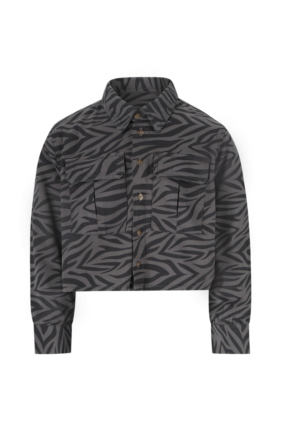 Like Flo winter overshirt meisjes teens - grijs - Cassy - kort - grote zakken afbeelding