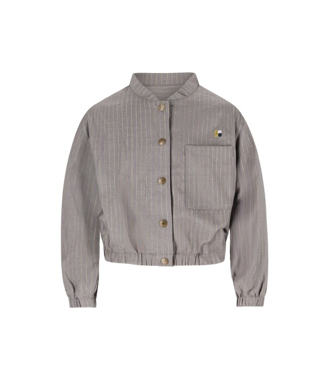 Like Flo winter blouse meisjes teens - grijs - Chilly - drukknoop - pinstripe