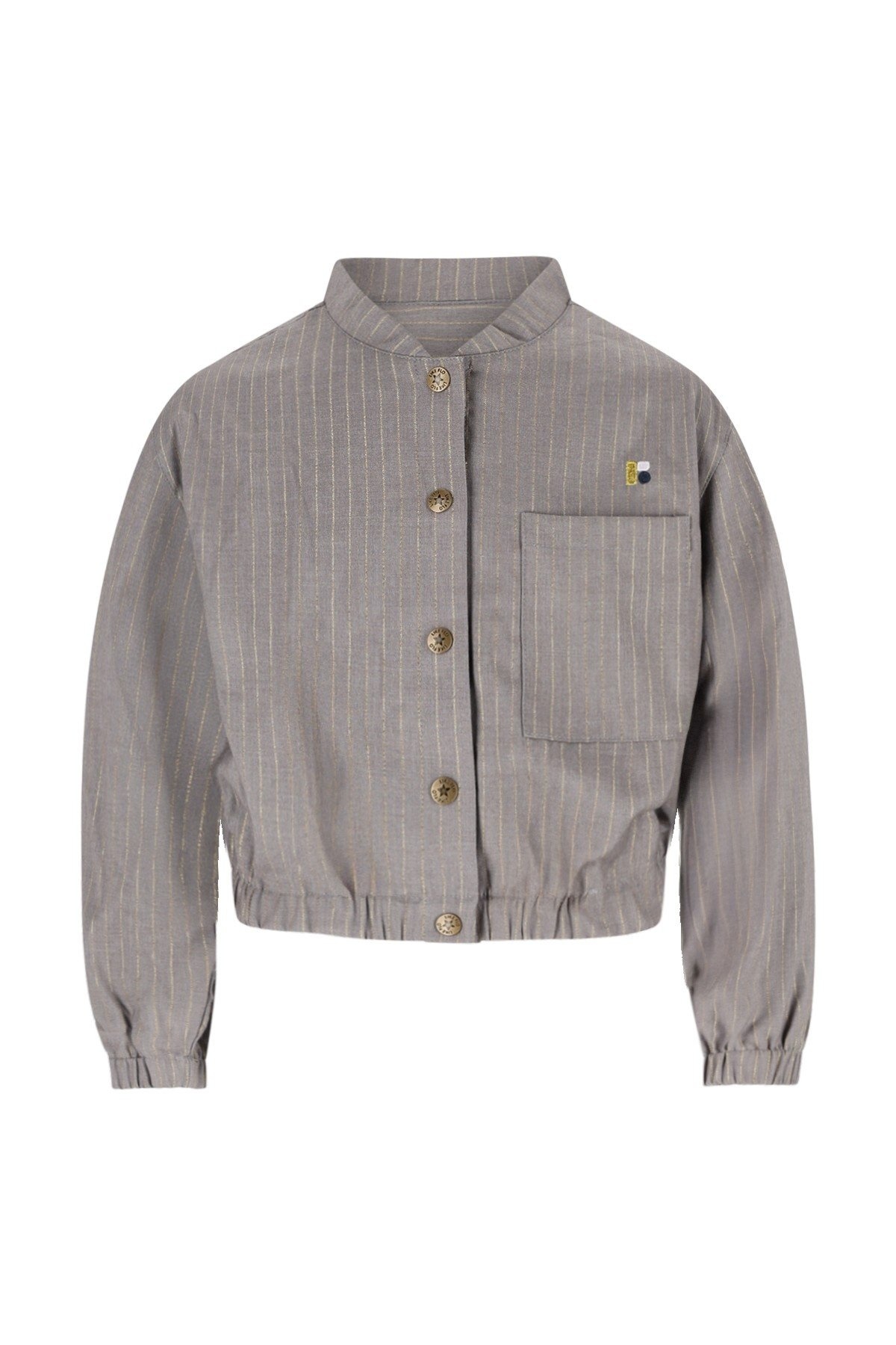 Like Flo winter blouse meisjes teens - grijs - Chilly - drukknoop - pinstripe afbeelding