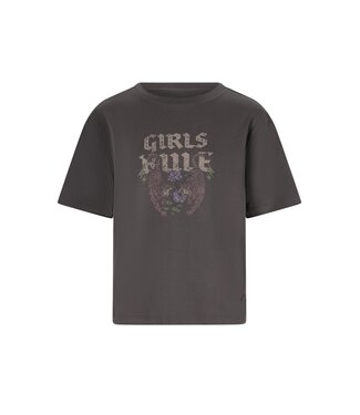 Like Flo winter slub jersey t-shirt meisjes teens - grijs - Eleah