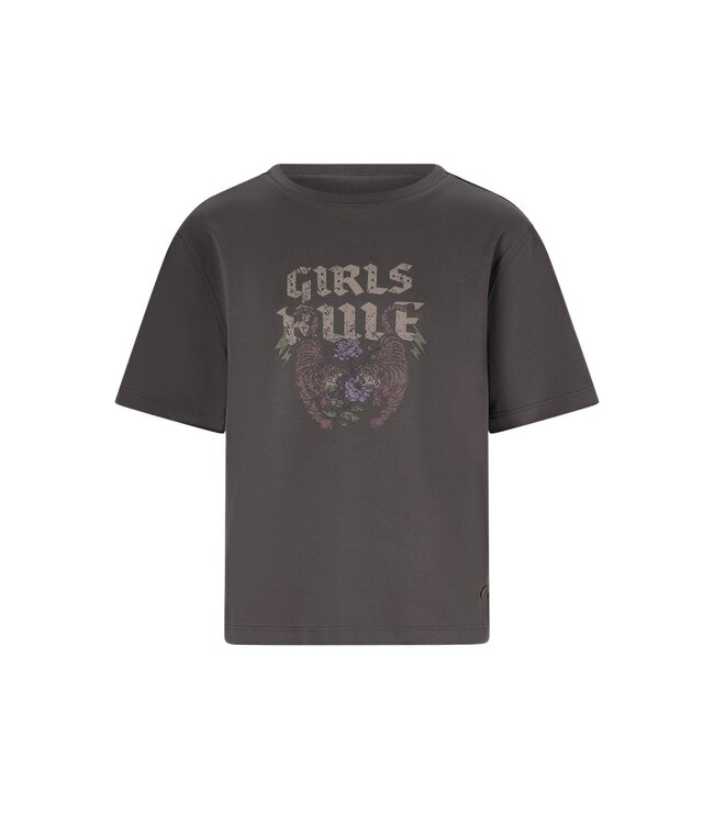 Like Flo winter slub jersey t-shirt meisjes teens - grijs - Eleah