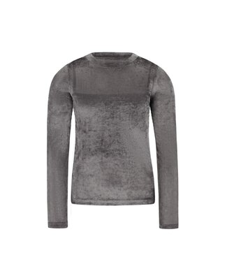 Like Flo winter velvet mesh top meisjes teens - grijs - Elina - voering