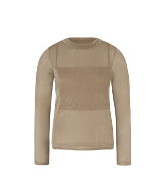 Like Flo winter velvet mesh top meisjes teens - groen - Elina - voering