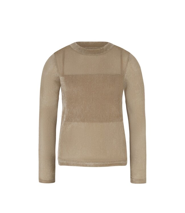Like Flo winter velvet mesh top meisjes teens - groen - Elina - voering