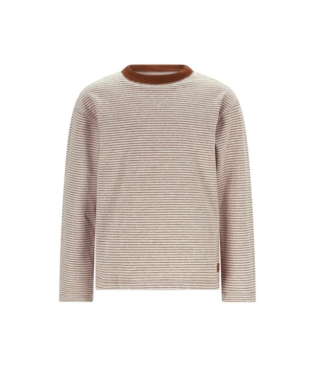 Like Flo winter t-shirt jongens - bruin - Dover - gestreept/longsleeve