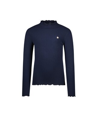 Like Flo winter t-shirt meisjes - navy blauw - Eef - rib - col