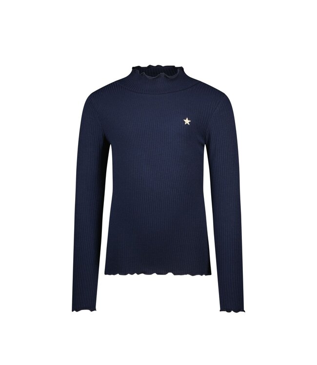 Like Flo winter t-shirt meisjes - navy blauw - Eef - rib - col