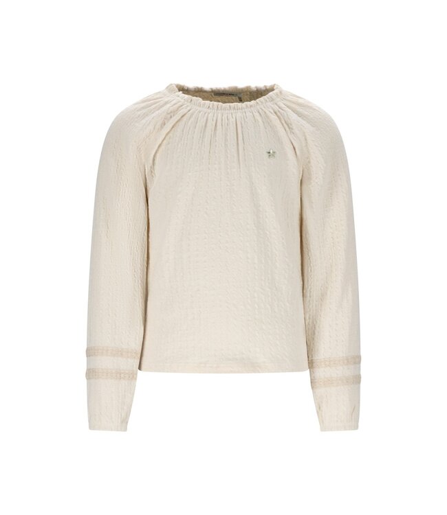 Like Flo winter jersey blouse meisjes - beige - Eli - jacquard