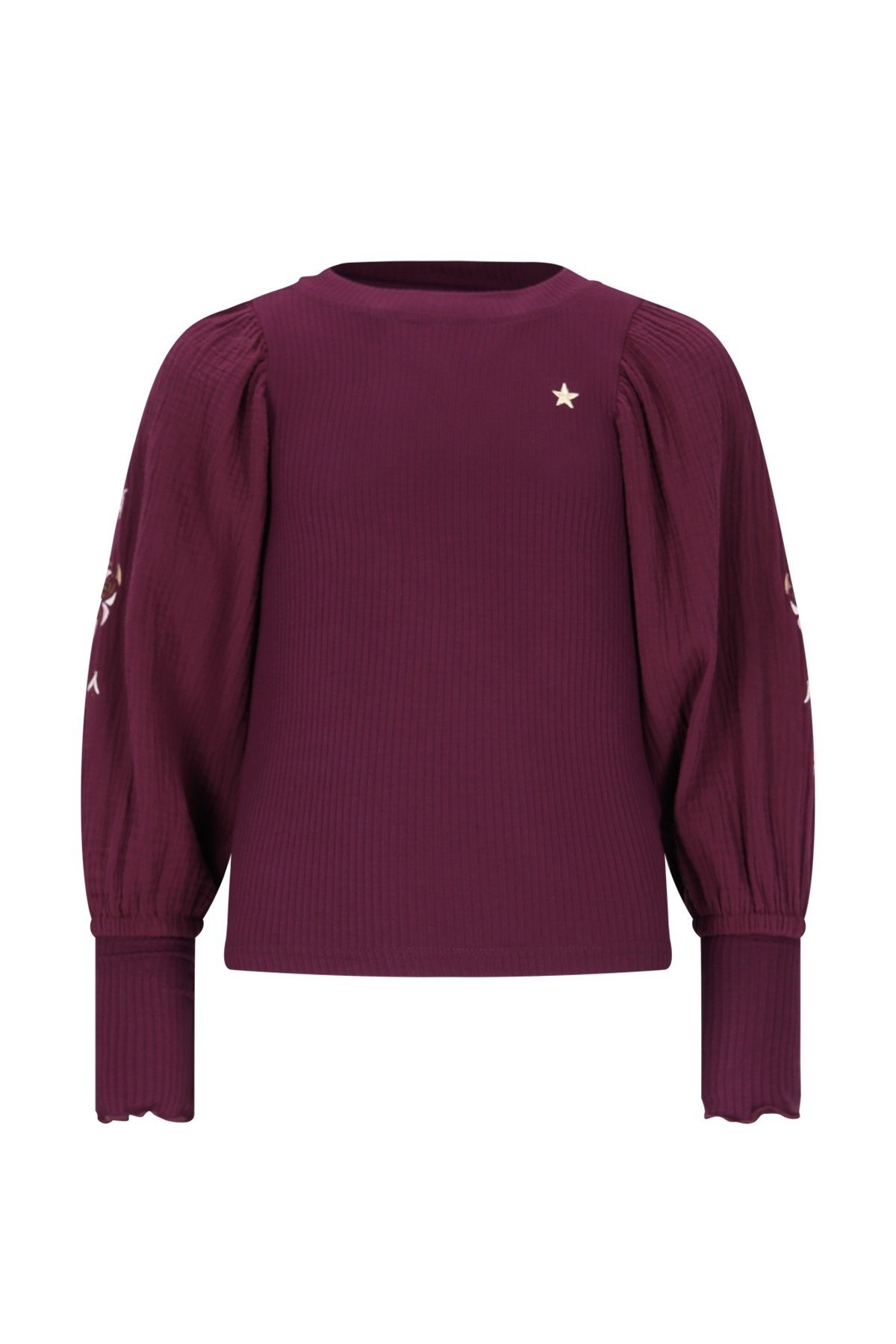 Like Flo winter top meisjes - rood - Eloise - rib - ballonmouwen afbeelding