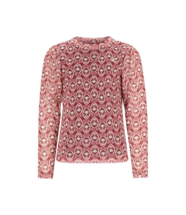 Like Flo winter mesh top meisjes - roze - Estee - AOP