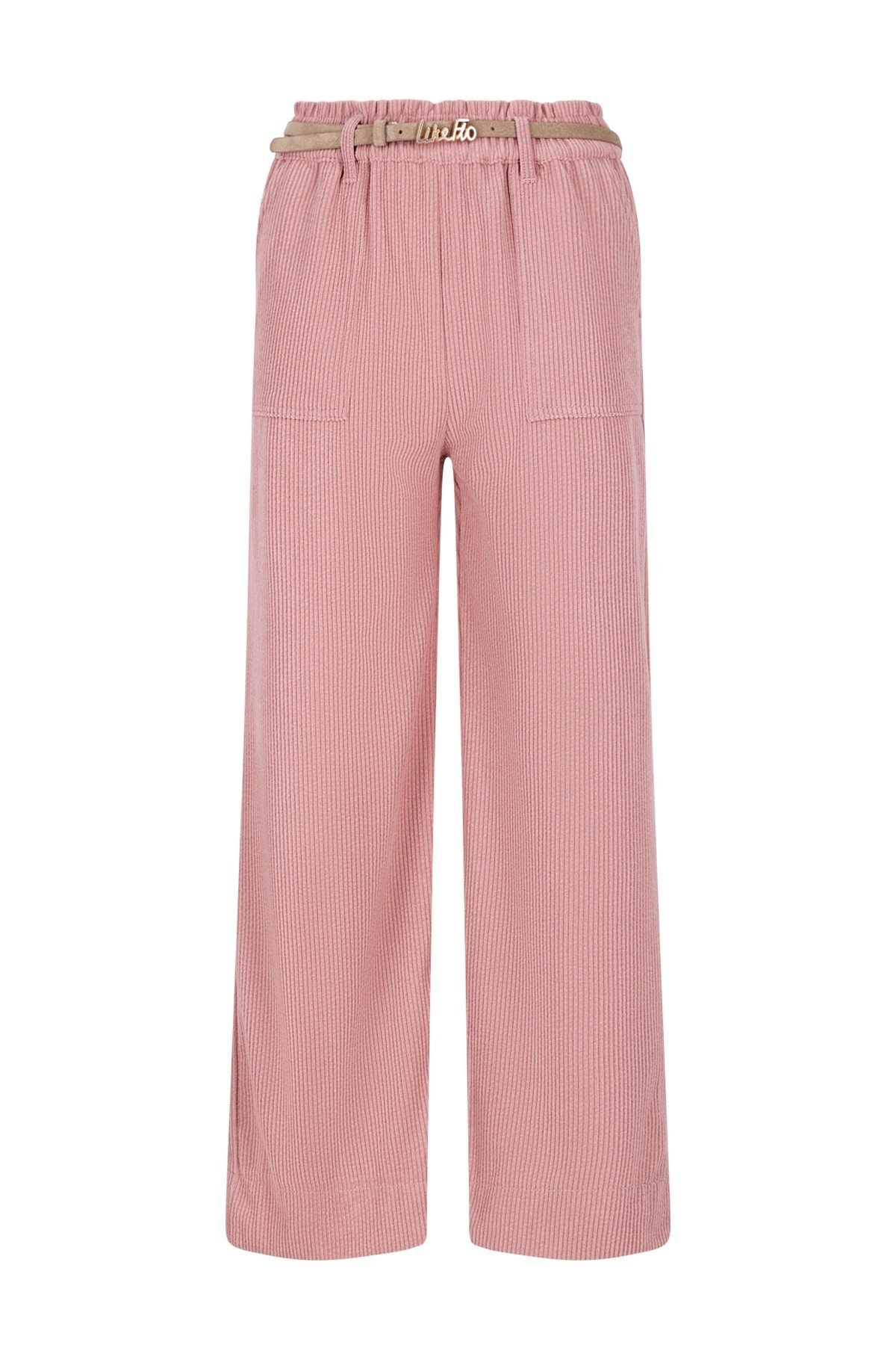 Like Flo winter corduroy wide leg broek meisjes - roze - Finn - riemlussen afbeelding