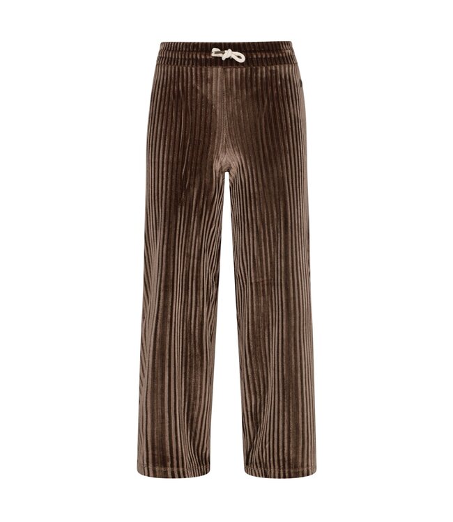 Like Flo winter velvet wide leg broek meisjes - bruin - Fem