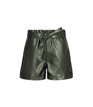 Like Flo winter nep leren short meisjes - groen - Fay-Linn - schelpenriem