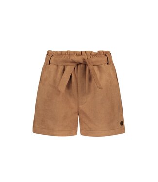 Like Flo winter nep leren short meisjes - bruin - Fay-Linn - schelpenriem