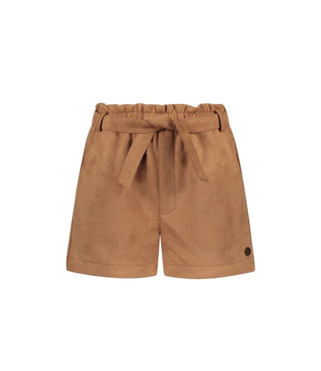 Like Flo winter nep leren short meisjes - bruin - Fay-Linn - schelpenriem