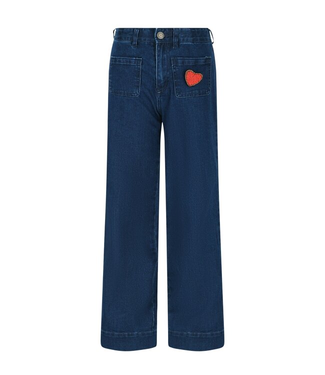 Like Flo winter wide leg jeansbroek meisjes - blauw - Fabiana