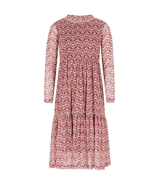 Like Flo winter mesh midi jurk meisjes - roze - Mae - AOP