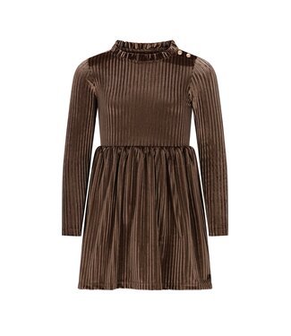Like Flo winter jurk meisjes - bruin - Mara - knopen op mouw