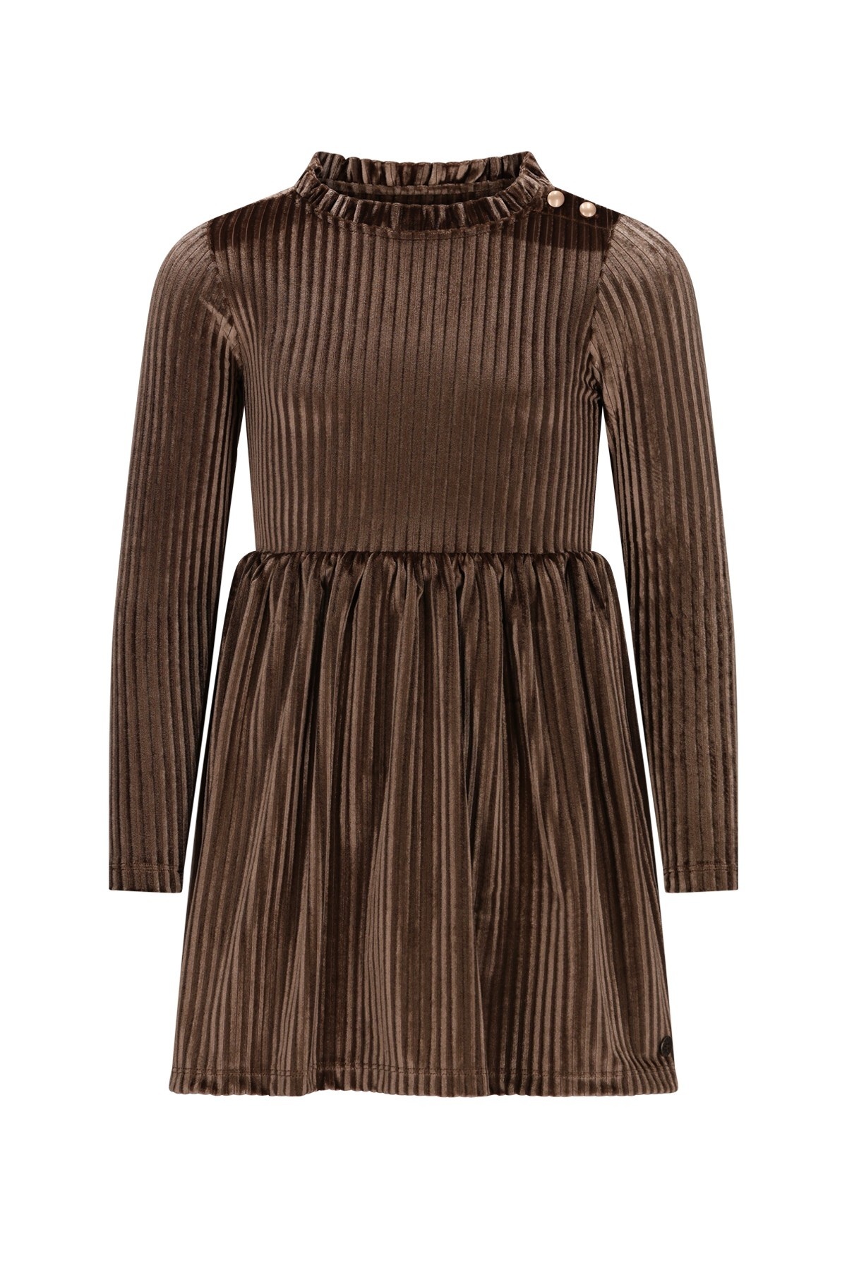 Like Flo winter jurk meisjes - bruin - Mara - knopen op mouw afbeelding