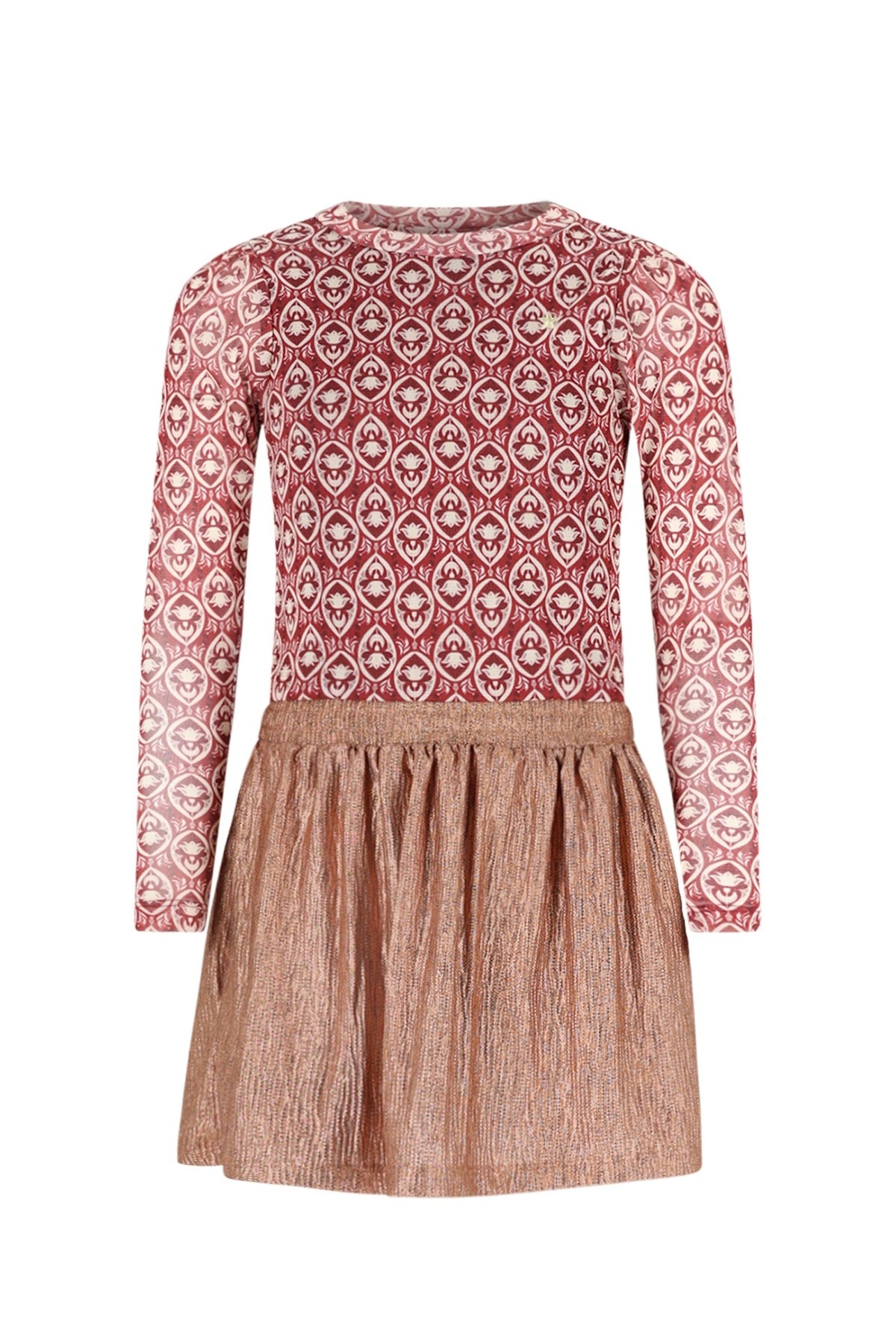 Like Flo winter jurk meisjes - roze - Mira - mesh top + metallic rok afbeelding