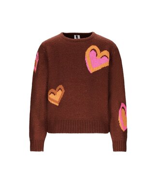 B.Nosy winter sweater meisjes - bruin -Khloe - gebreid, jacquard